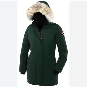Women's Green Parka with Fur Hood
